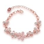 FirstPeach Jewellery Bracelets for Women Stylish Rose Gold Plated Crystal Bracelet Bangle Jewellery for Girls and Women
